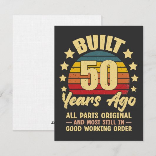50年前製作 オールパーツオリジナル 50歳の誕生日 招待状 (正面/裏面)