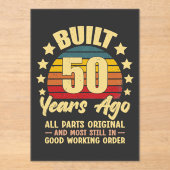 50年前製造 オリジナルパーツ 50歳の誕生日 アクリル招待状 (正面)