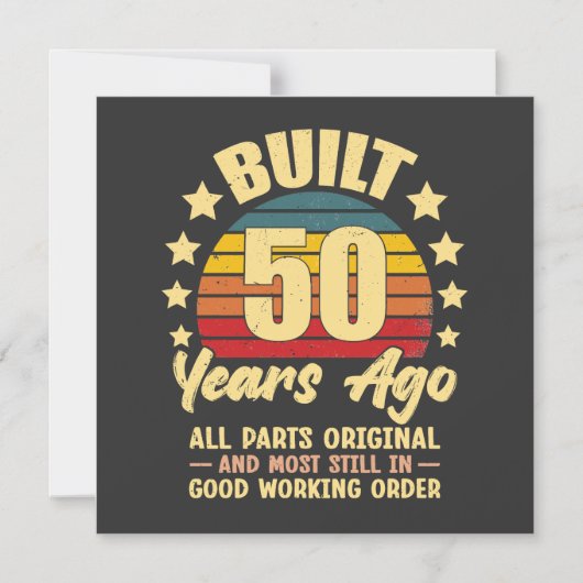 50年前製造 オリジナルパーツ 50歳の誕生日 マグネット招待状 (正面)