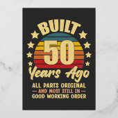 50年前製造 オリジナルパーツ 50歳の誕生日 箔招待状 (正面)