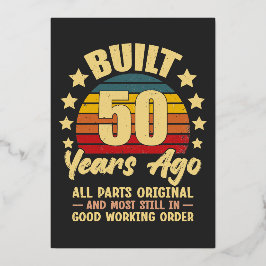 50年前製造 オリジナルパーツ 50歳の誕生日 箔招待状