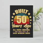 50年前製造 オリジナルパーツ 50歳の誕生日 箔招待状 (立ち正面)