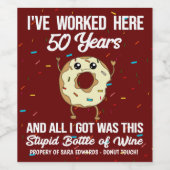 50年勤続記念日の感謝ギフト ワインラベル (シングルラベル)