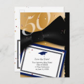 50年区分懇親会保存日付BLUE 案内ポストカード (正面/裏面)