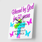 50年古い祈りの言葉 スクエア壁時計 (傾斜)