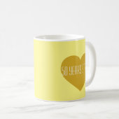 50年強い金ゴールド無地のハートマグカップ コーヒーマグカップ (正面右)