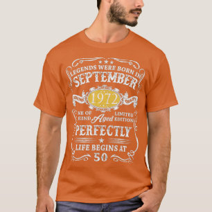 50年旧誕生日レジェンド生まれ1972年9月50日 Tシャツ
