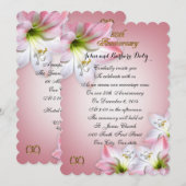 50年目の結婚記念日 誓いの更新 ピンクのアマリリス 招待状 (正面/裏面)