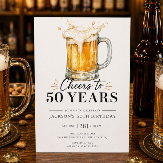 50年祝いバースデー招待状 招待状
