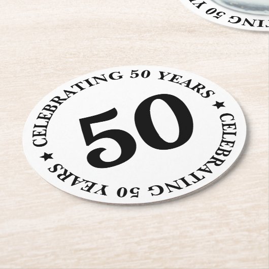50年祝50誕生日 ラウンドペーパーコースター (アングル)