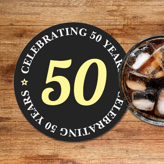 50年祝50誕生日 ラウンドペーパーコースター