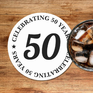 50年祝50誕生日 ラウンドペーパーコースター