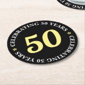 50年祝50誕生日 ラウンドペーパーコースター (アングル)