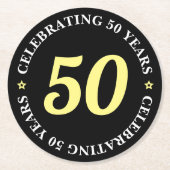 50年祝50誕生日 ラウンドペーパーコースター (正面)