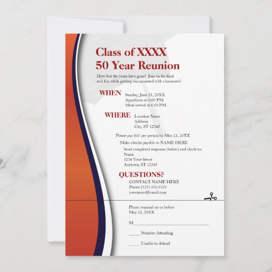 50年級懇親会 招待状 (裏面)