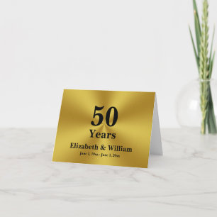 50年結婚のハッピーアニバーサリーブラック&金ゴールド カード
