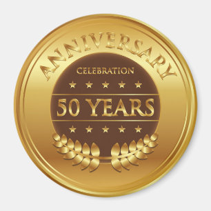 50年記念お祝い金ゴールド マグネット