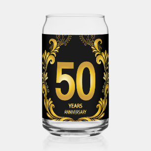 50年金ゴールドグリッター記念日 ガラス缶