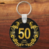 50年金ゴールドグリッター記念日 キーホルダー (正面)