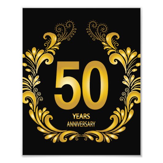 50年金ゴールドグリッター記念日 フォトプリント            (正面)