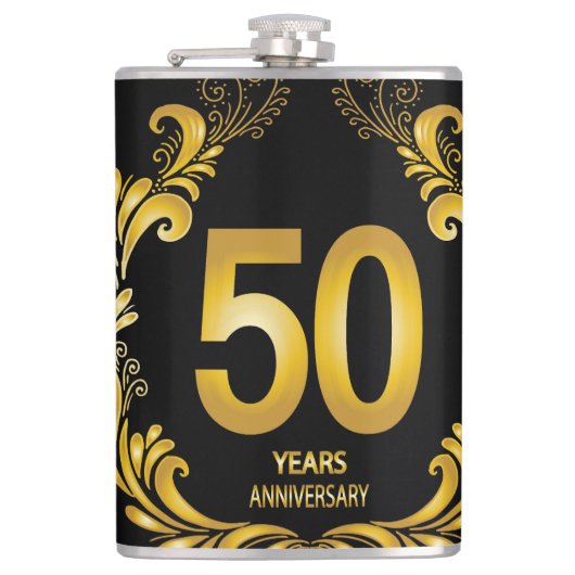 50年金ゴールドグリッター記念日 フラスク (正面)