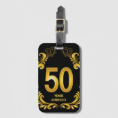 50年金ゴールドグリッター記念日 ラゲッジタグ (正面縦)