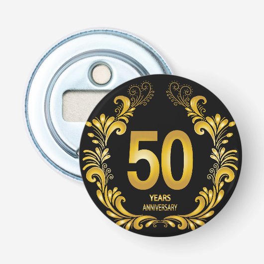 50年金ゴールドグリッター記念日 栓抜き (正面)