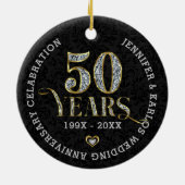 50年金ゴールド結婚記念日 セラミックオーナメント (裏面)