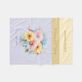 50年金ゴールド記念花紫 フリースブランケット (正面(横))