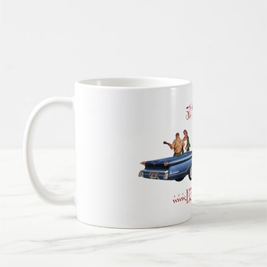 50年間のおもしろいのマグ コーヒーマグカップ (左)