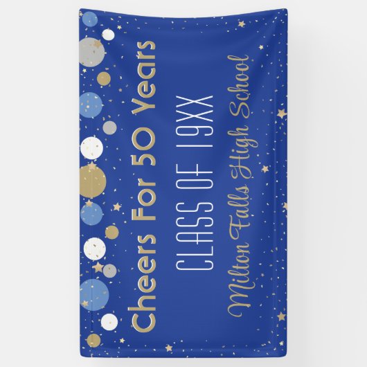 50年間のお祝いクラス懇親会バナー 横断幕 (縦)