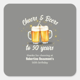 50年間の乾杯ビールにシンプルな抱き合わせグラス スクエアシール