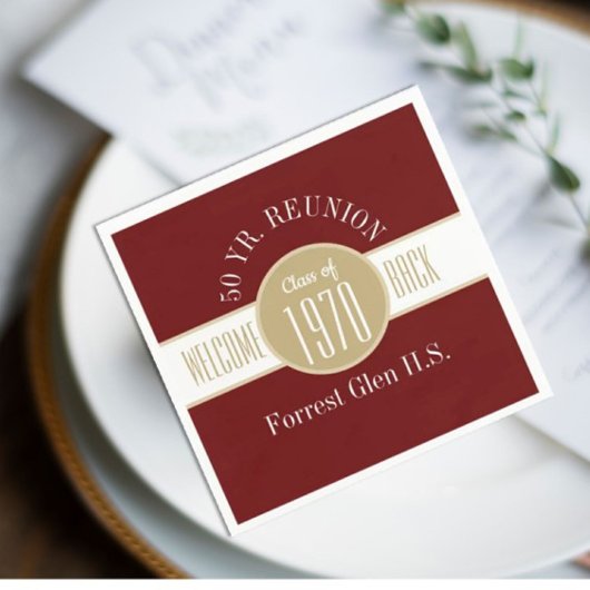 50年間の懇親会ウェルカムバック スタンダードカクテルナプキン