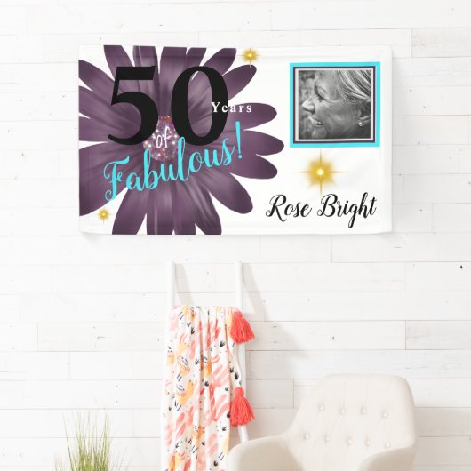 50年間の素晴らしい紫のデイジー 横断幕 (インサイチュ)