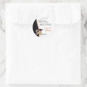 50年間クラス懇親会(金ゴールドとブラック) ラウンドシール (バッグ)