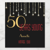 50年青赤金ゴールドヴィンテージ灯エレガント ワインラベル (シングルラベル)