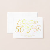 50年50周年パーソナライズされた応援 箔カード (封筒付き正面)