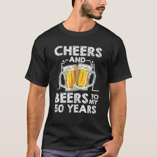 50年50誕生日への応援とビール Tシャツ (正面)