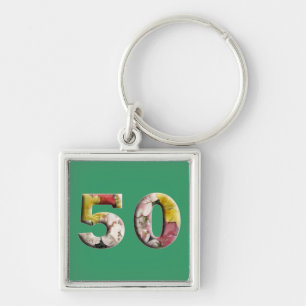 50年50誕生日マイルストーンキーチェーン キーホルダー