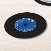 50年！カスタマイズ可能なクラス懇親会コースター ラウンドペーパーコースター (アングル)