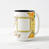 50年：写真カスタムハッピーバースデー枕 ツートーンマグカップ (正面右)