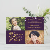 50年MAKING STRING LIGHTS誕生日 招待状 (スタンド正面)