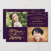 50年MAKING STRING LIGHTS誕生日 招待状 (正面/裏面)