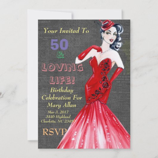 50愛する人生のパーティの招待状 招待状 (正面)