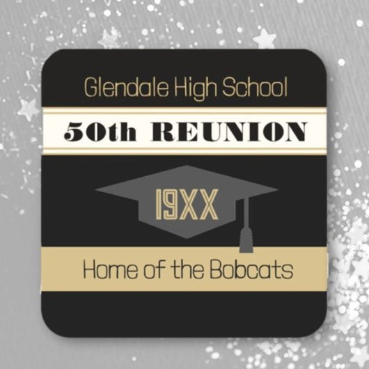 50懇親会!クラス懇親会 スクエアペーパーコースター