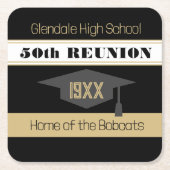 50懇親会!クラス懇親会 スクエアペーパーコースター (正面)