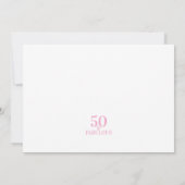 50才おめでとう！ピンクのフォトバースデーデザイン 招待状 (裏面)