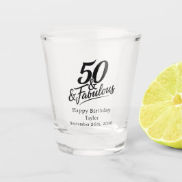 50才お誕生日おめでとう！スタイリッシュなカスタムショットグラス ショットグラス