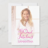 50才お誕生日おめでとう ミニマル写真 招待状 (正面)