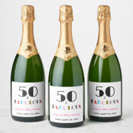 50才にして華麗なるアールデコ調の50歳の誕生日パーティー スパークリングワインラベル